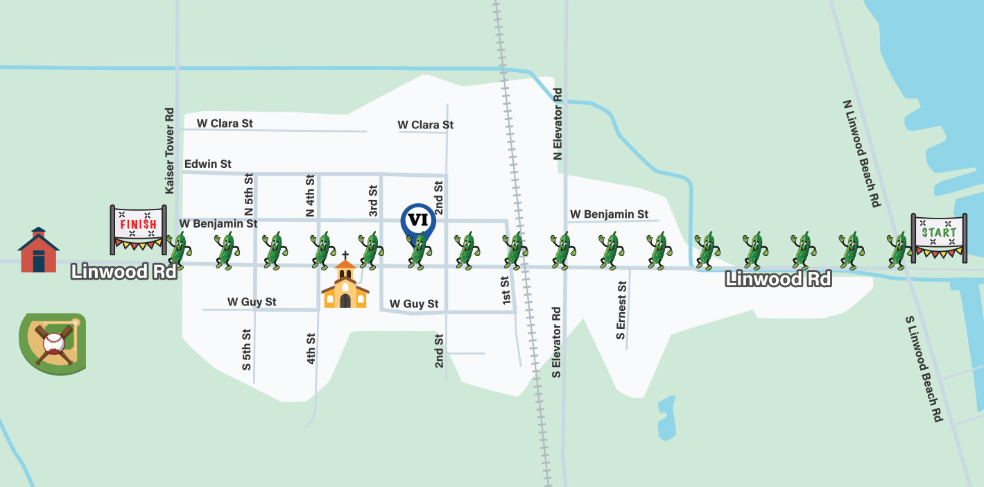 Linwood Pickle Festival Parade Route